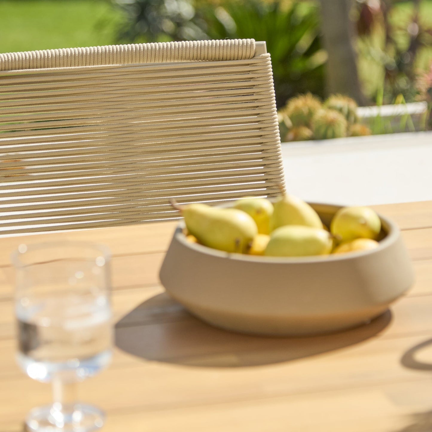 Hali 6 Seater Wooden Garden Dining Set with Ryder Clay Chairs - 175cm - Laura James