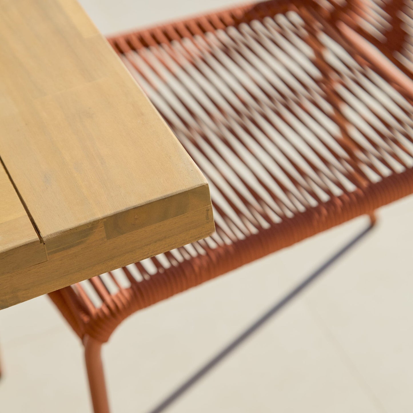 Hali 6 Seater Wooden Garden Dining Set with Ryder Burnt Orange Chairs - 175cm - Laura James