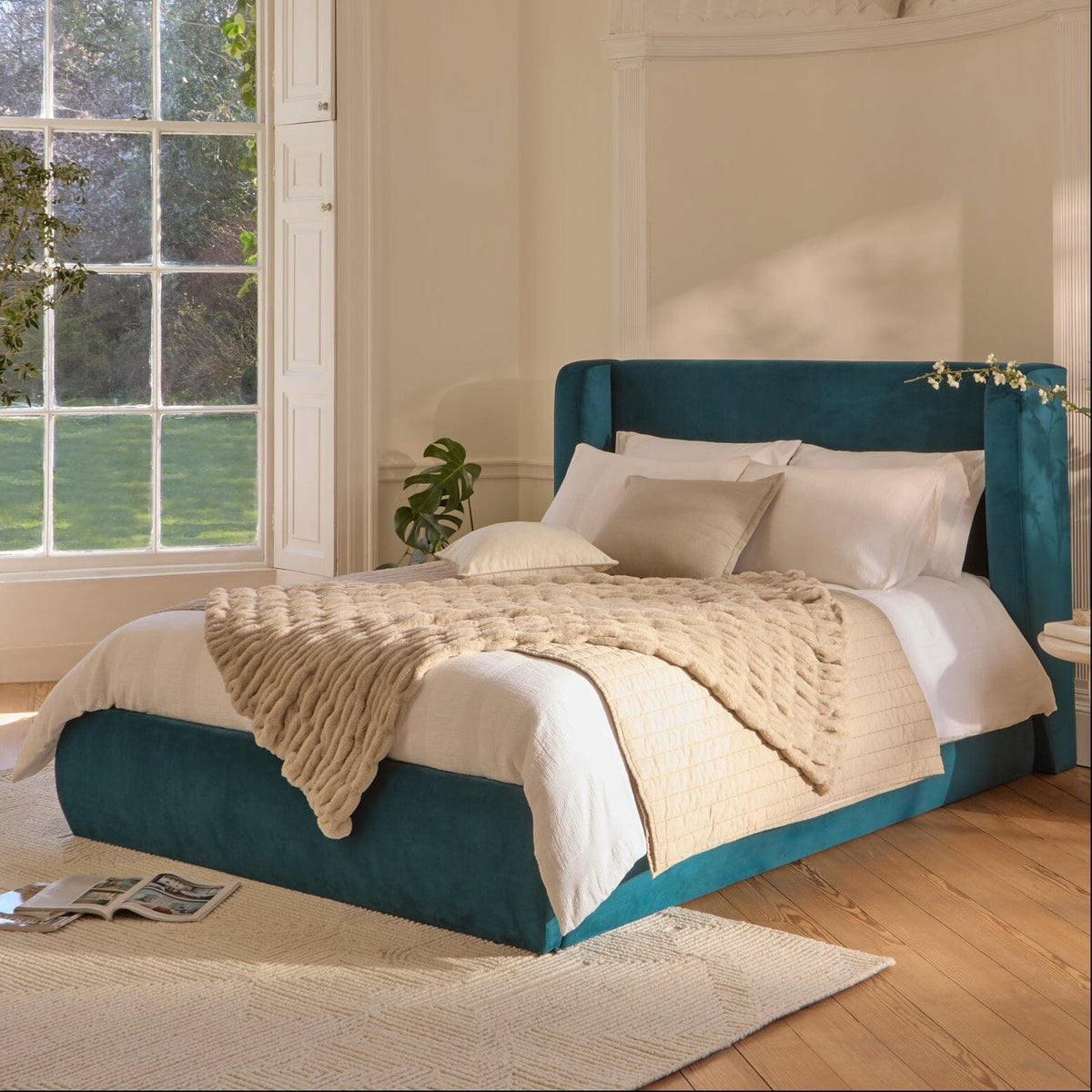 Hannah King Ottoman Bed - Deep Teal - Laura James