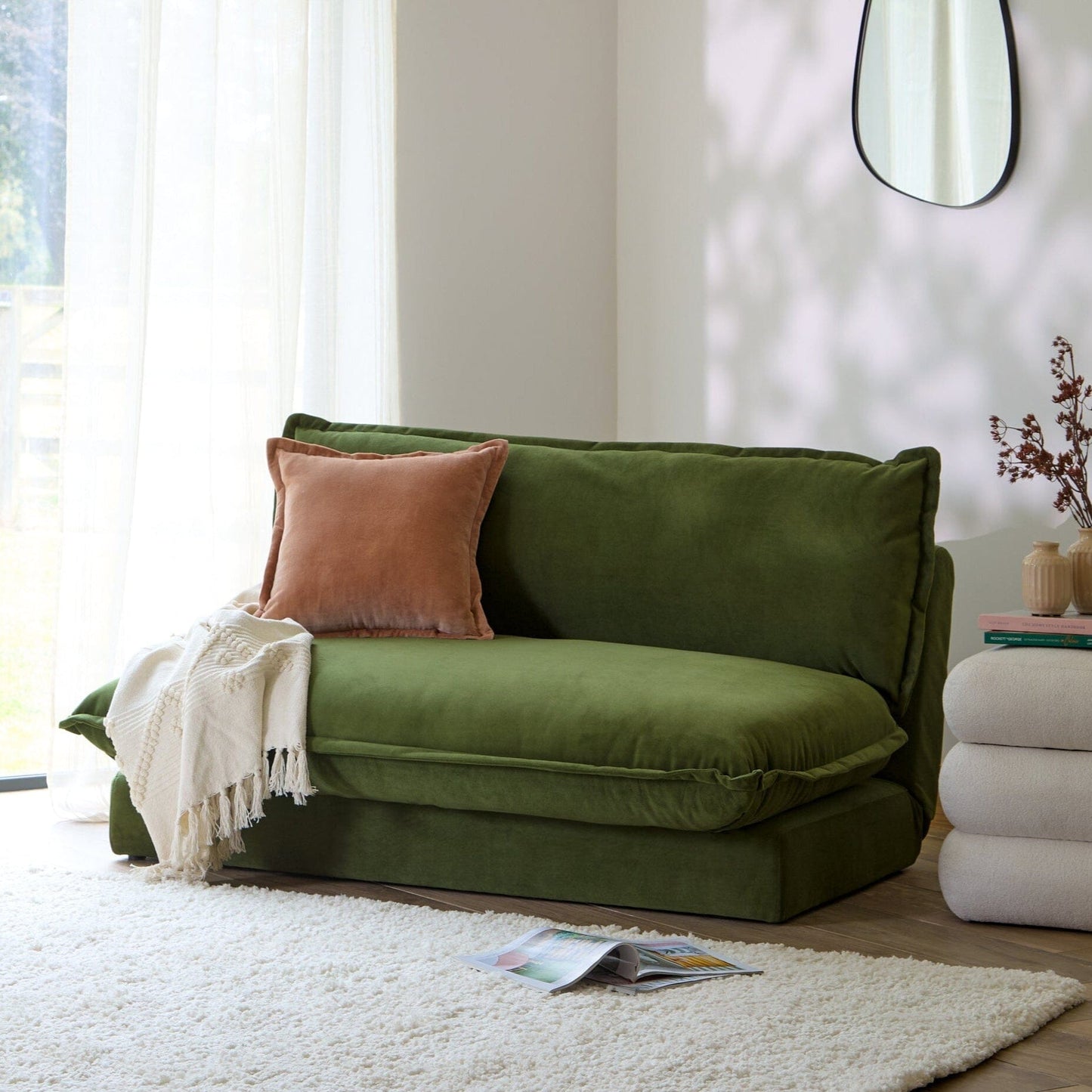 Harlow 2 Seater Double Sofa Bed - Fern Green - Laura James