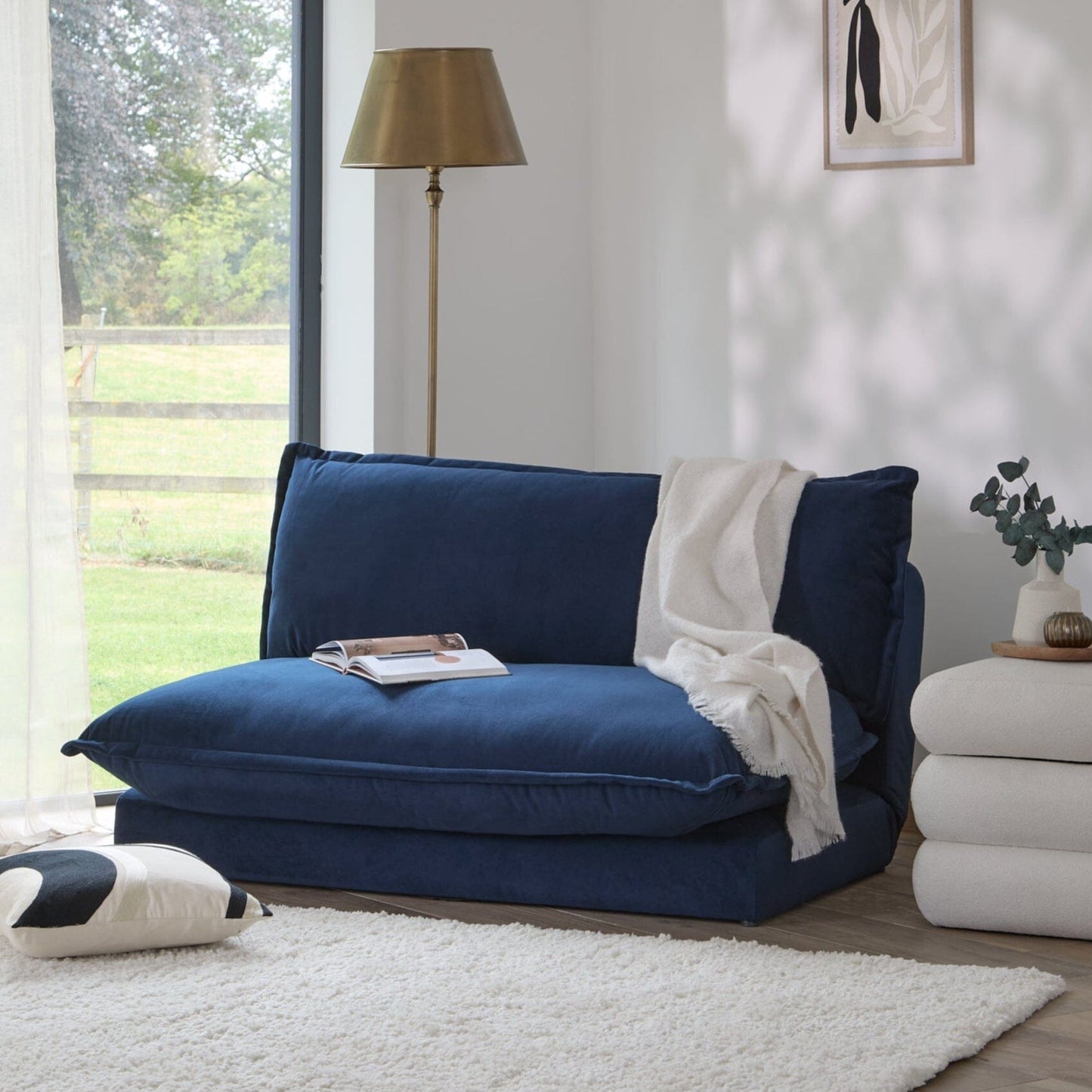 Harlow 2 Seater Double Sofa Bed - Ink Velvet - Laura James