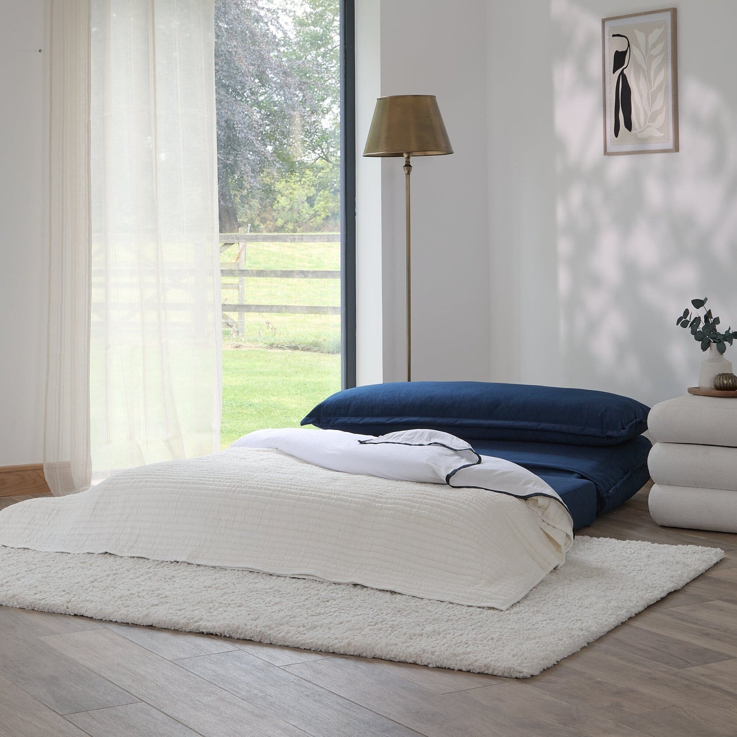 Harlow 2 Seater Double Sofa Bed - Ink Velvet - Laura James