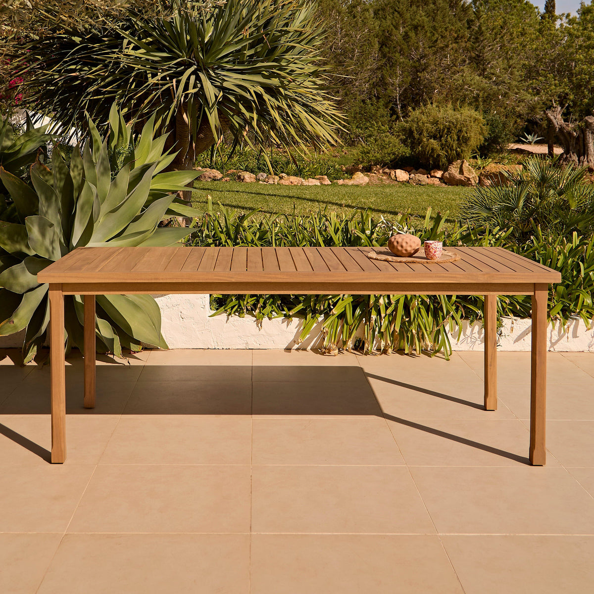 Harlyn 8 Seater Wooden Garden Dining Table - White Acacia