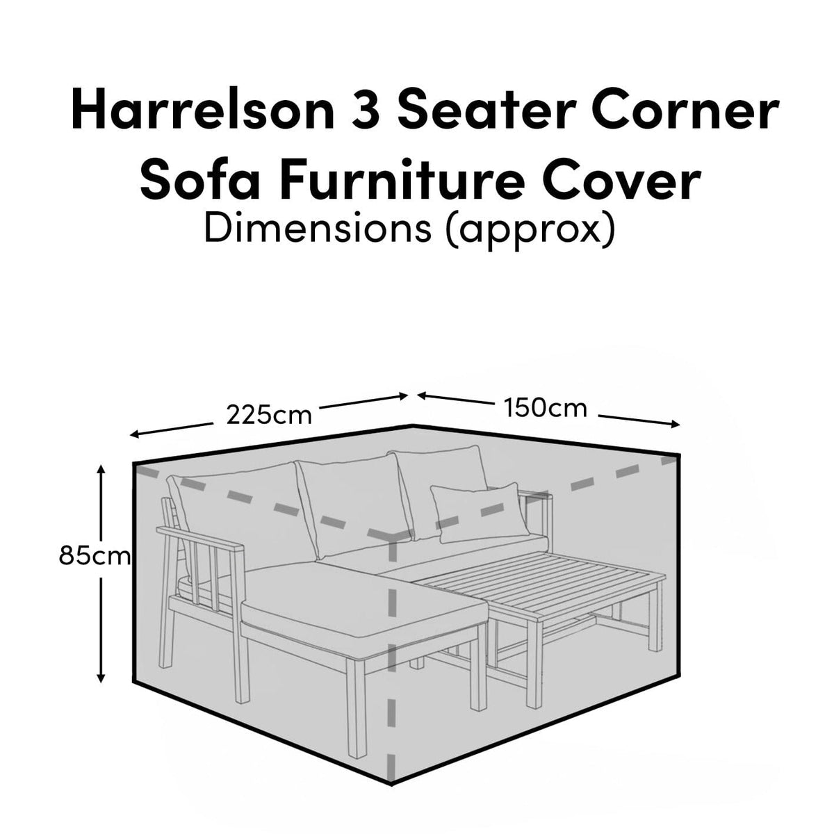 Harrelson 3 Seater Corner Sofa with Chaise Furniture Cover - Laura James