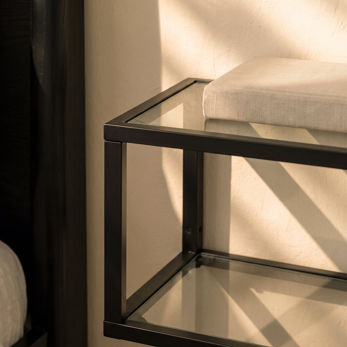 Harris Glass Shelve - Black Metal Frame
