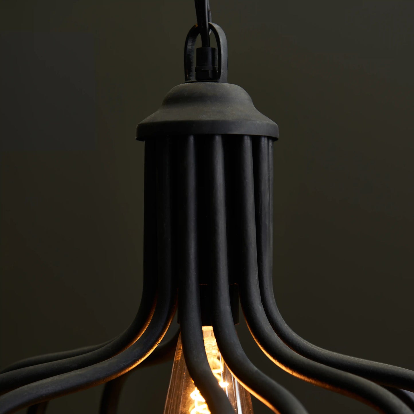 Hatherden 44.5cm Metal Pendant Light - Black - Laura James