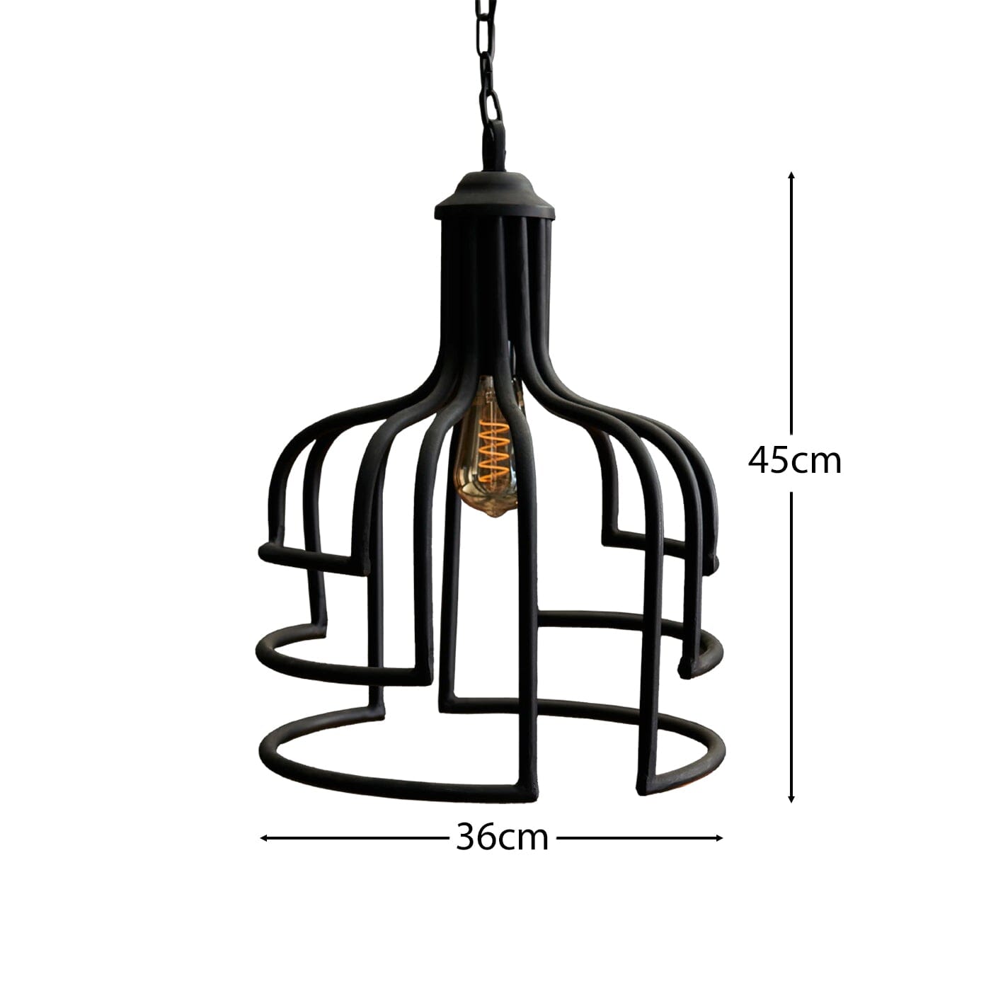 Hatherden 44.5cm Metal Pendant Light - Black