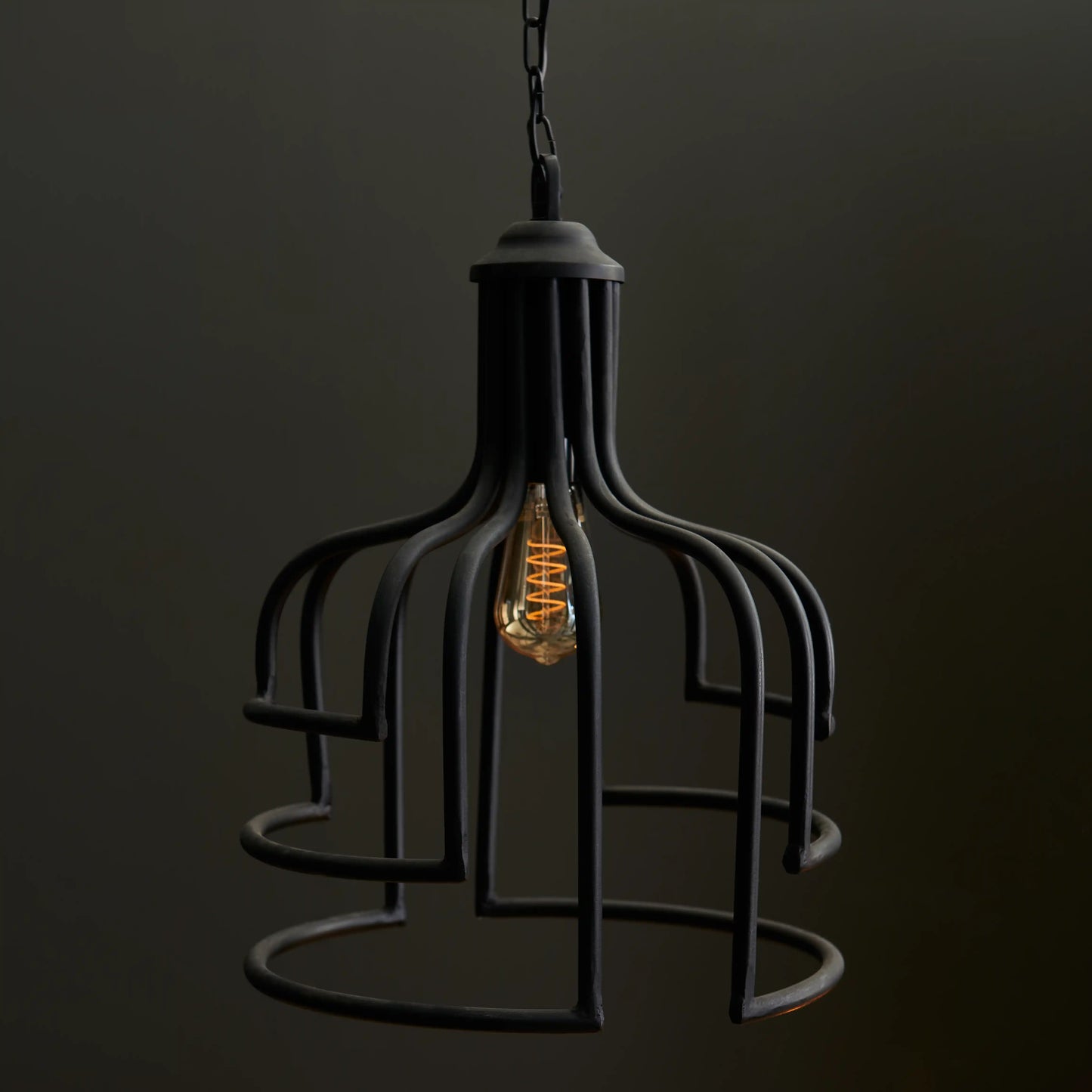 Hatherden 44.5cm Metal Pendant Light - Black - Laura James