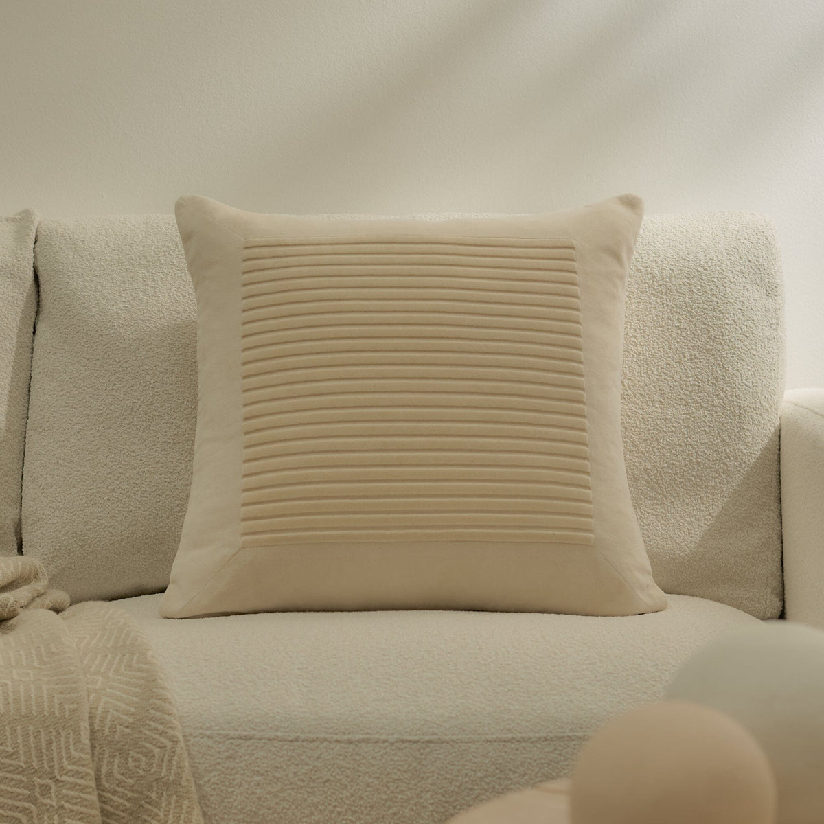Hayes 45 x 45cm Velvet Cushion Cover - Clay Stripe - Laura James