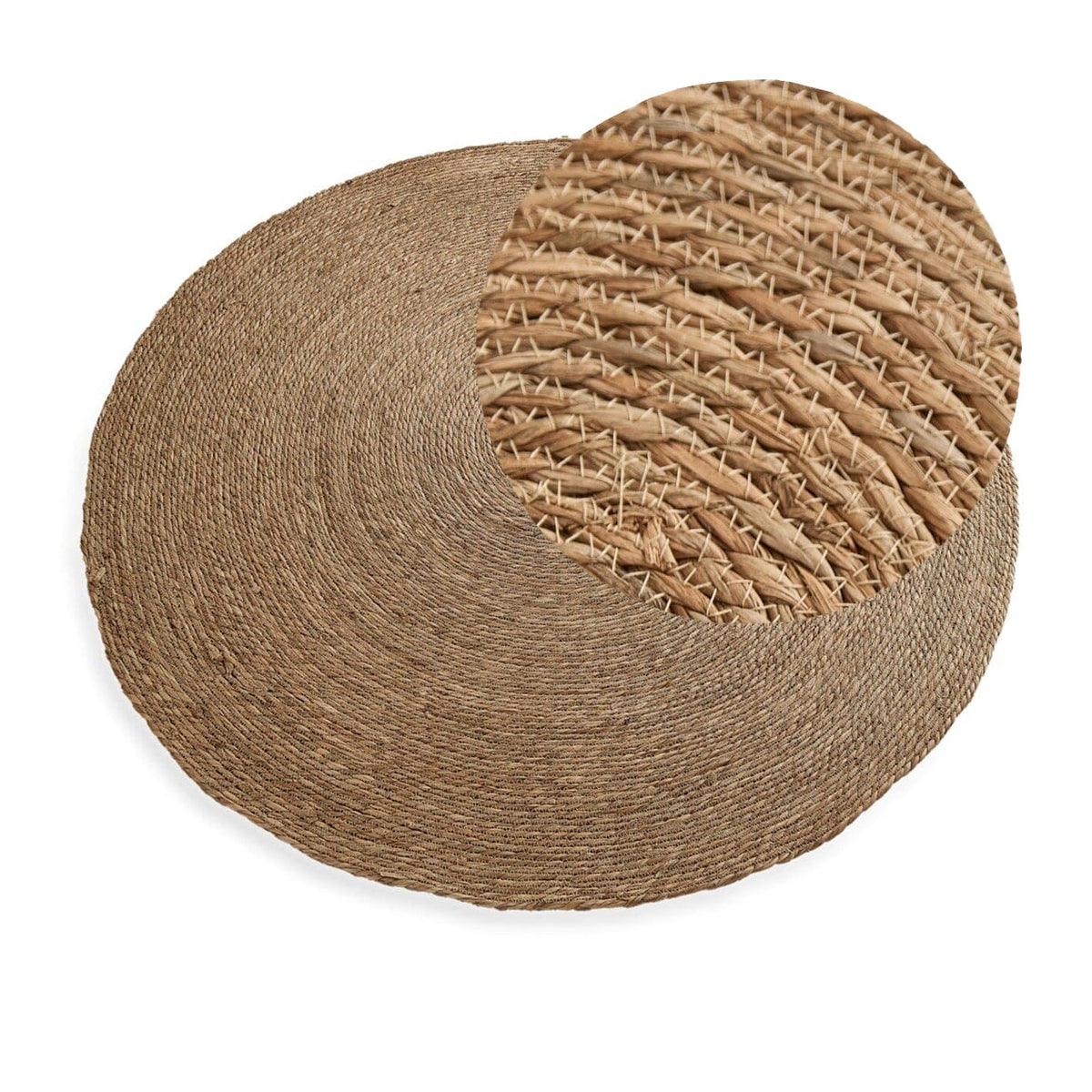 Heaton 150cm Round Seagrass Rug - Natural - Laura James