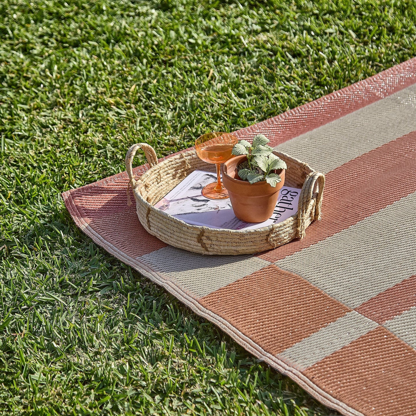 Hemsby 200x290cm Outdoor Rug - Paprika Stripe - LAURA jAMES