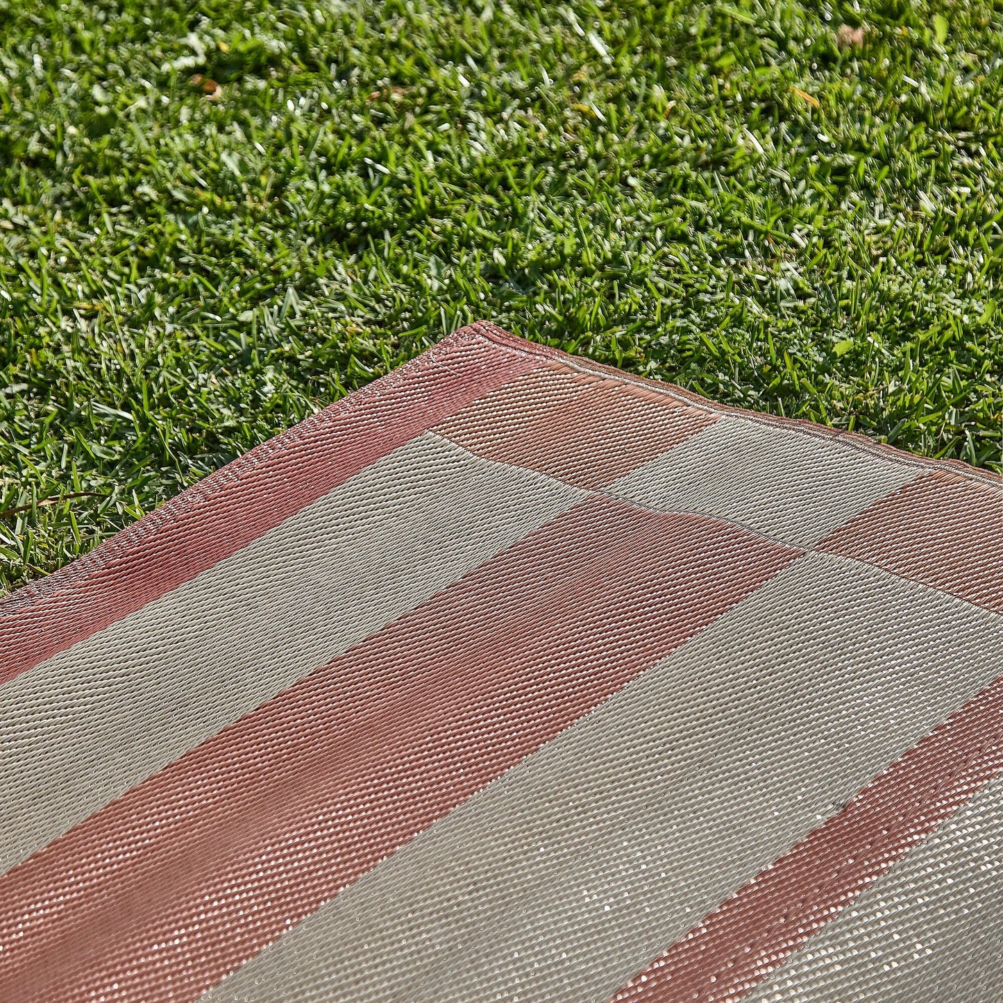 Hemsby 200x290cm Outdoor Rug - Paprika Stripe - LAURA jAMES
