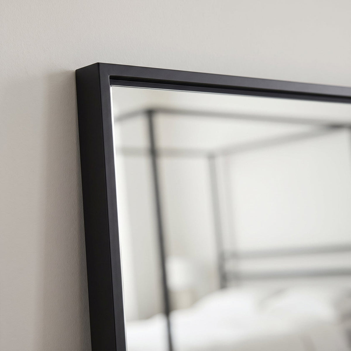 Hensall 140X40cm Metal Rectangular Mirror - Black - Laura James