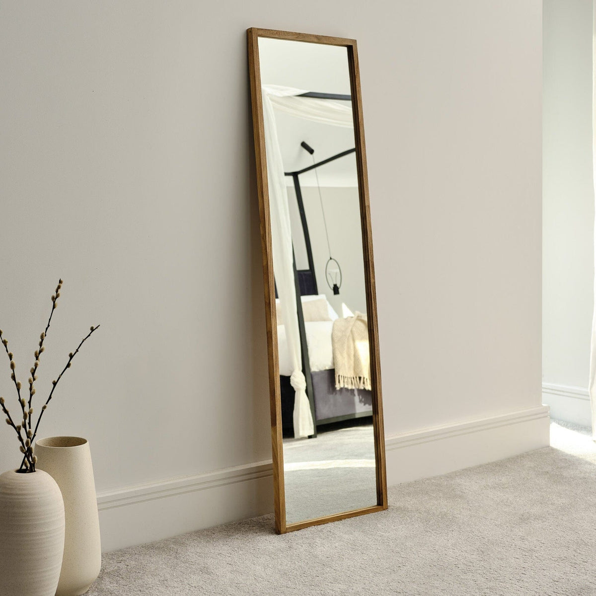 Hensall 140x40cm Wooden Mirror - Natural - Laura James