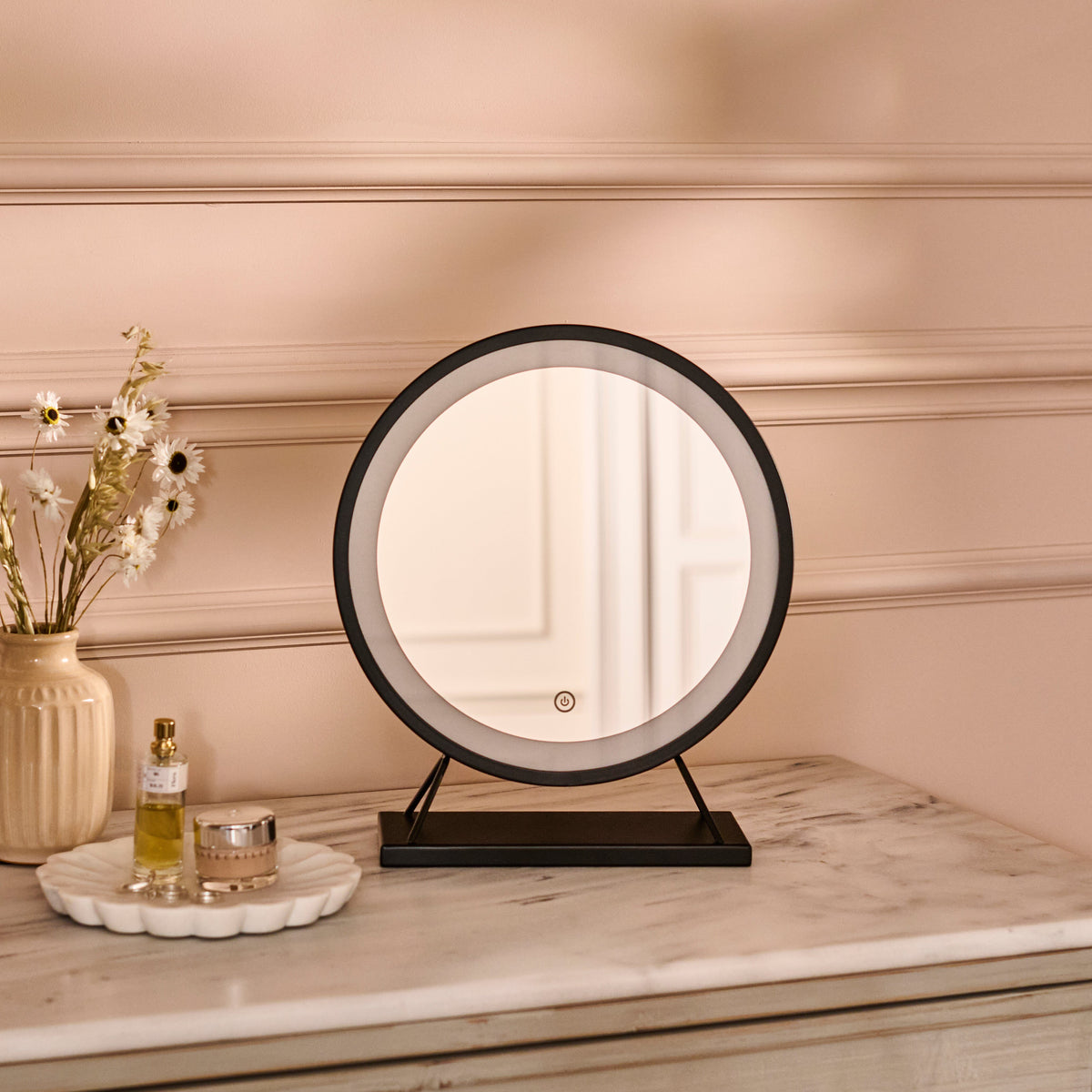 Henton 38x30cm LED Standing Mirror - Black - Laura James