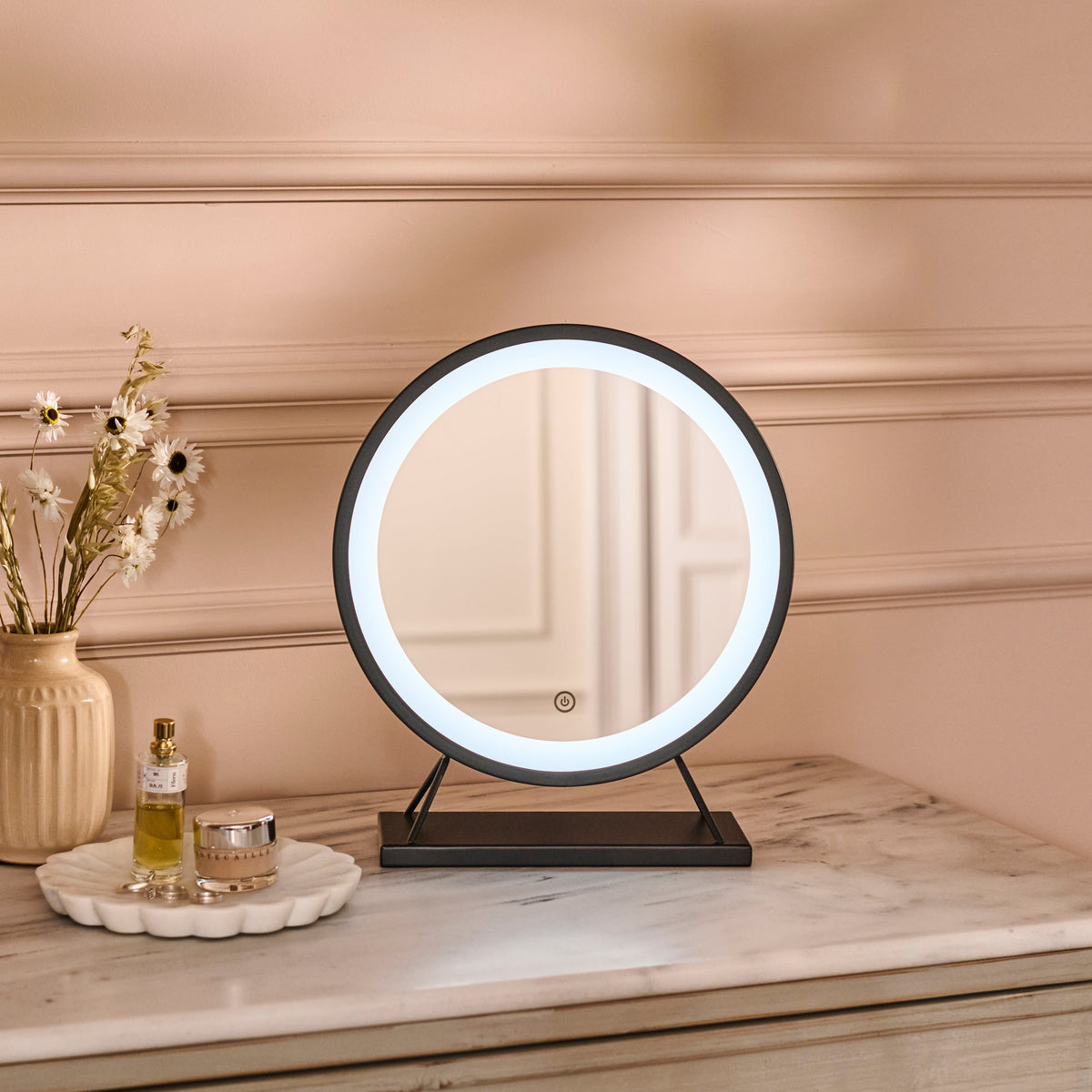 Henton 38x30cm LED Standing Mirror - Black - Laura James
