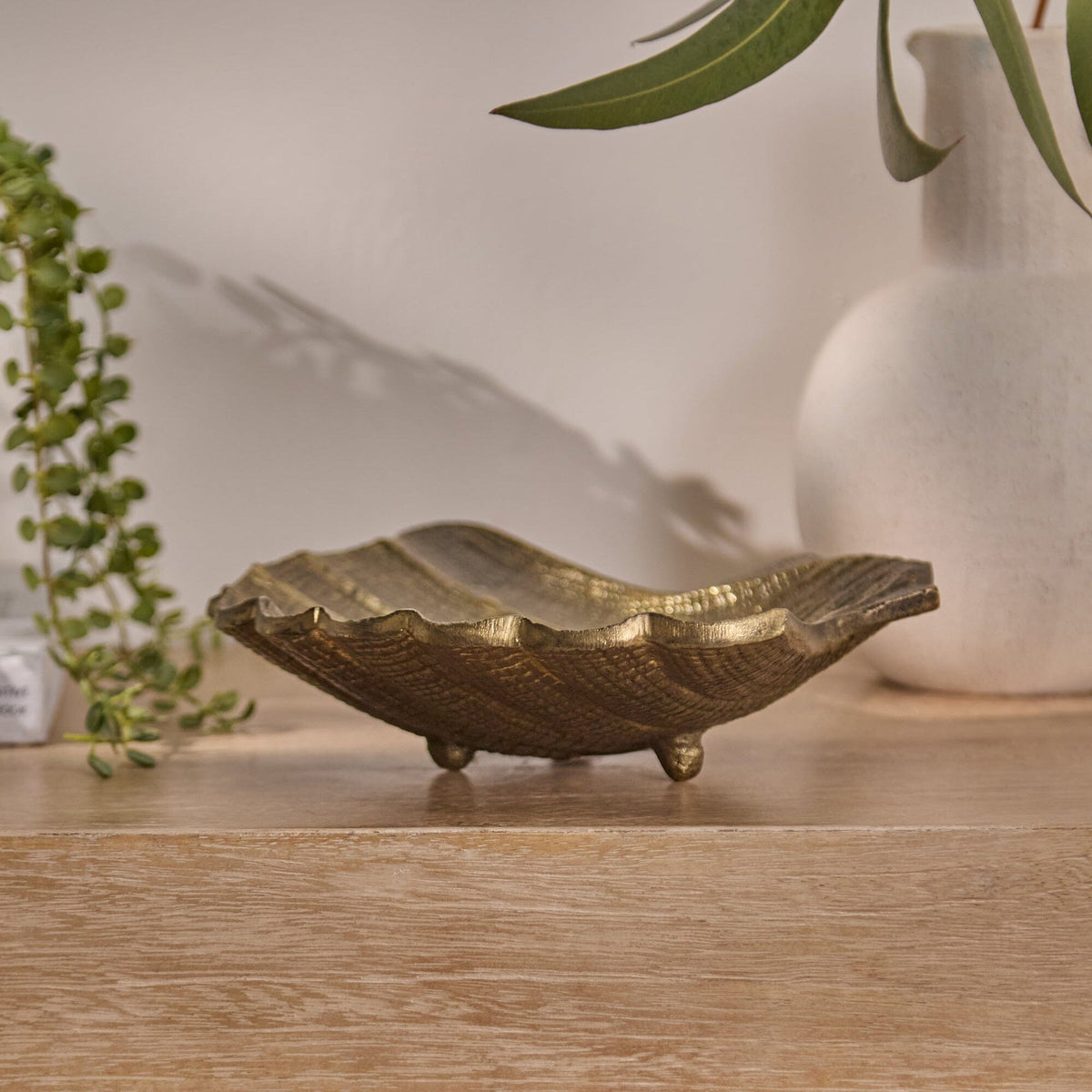 Herne 24cm Metal Shell Dish - Gold - Laura James