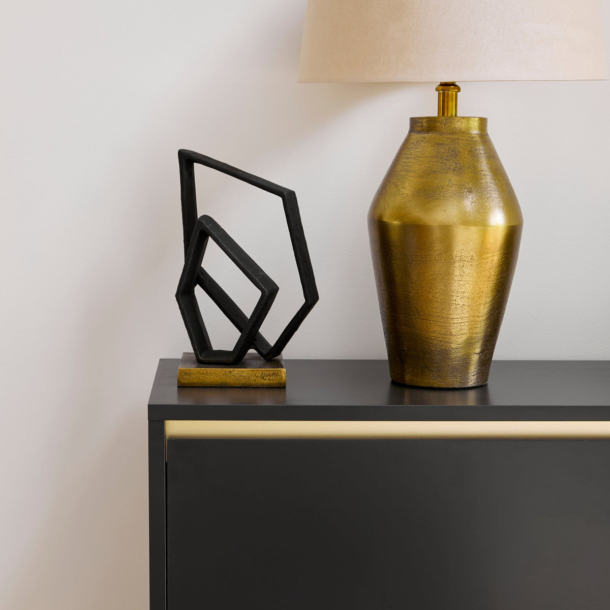 Harbridge Metal Abstract Ornament Black - 22cm