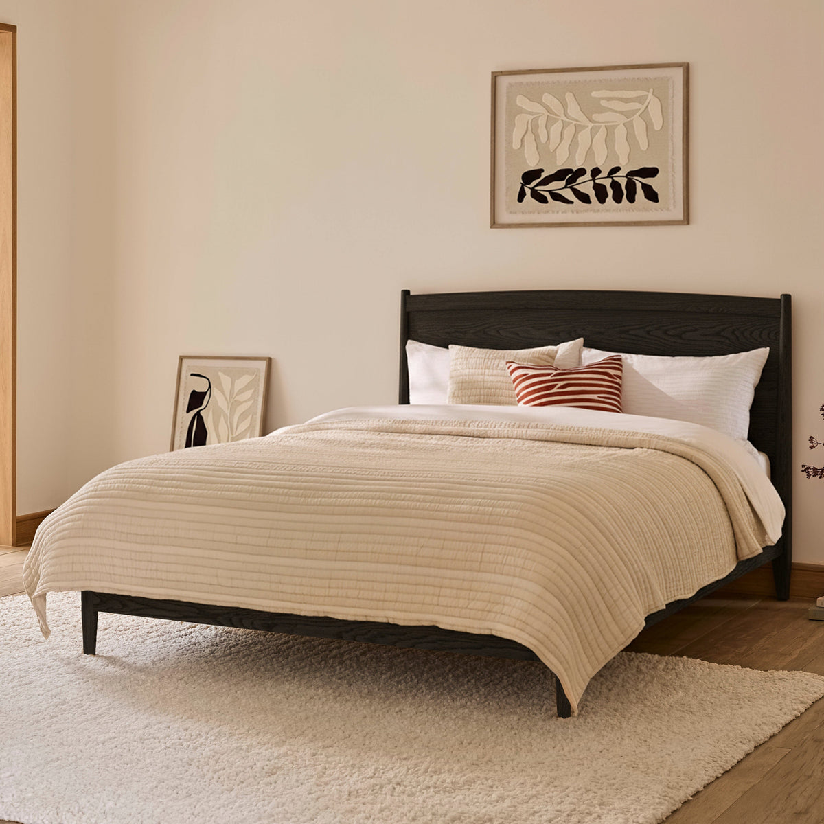 Ida Double Wooden Bed - Black Oak - Laura James