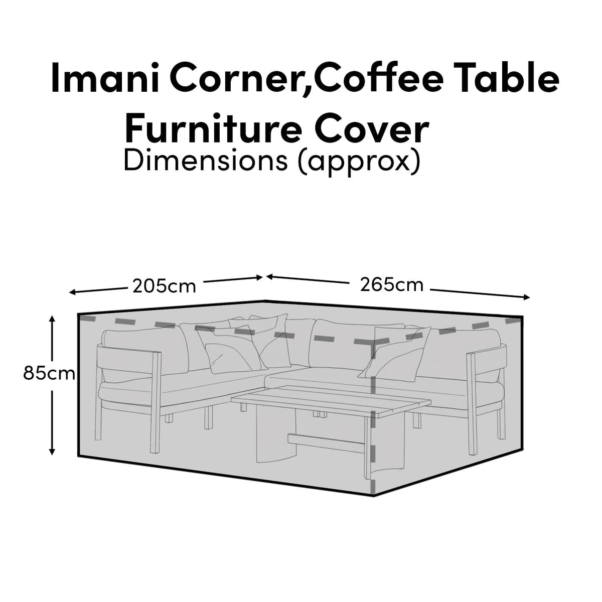 Outlet - Rectangular Rain Cover 265x205x85cm - Imani Corner Dining or Coffee Table - Laura James