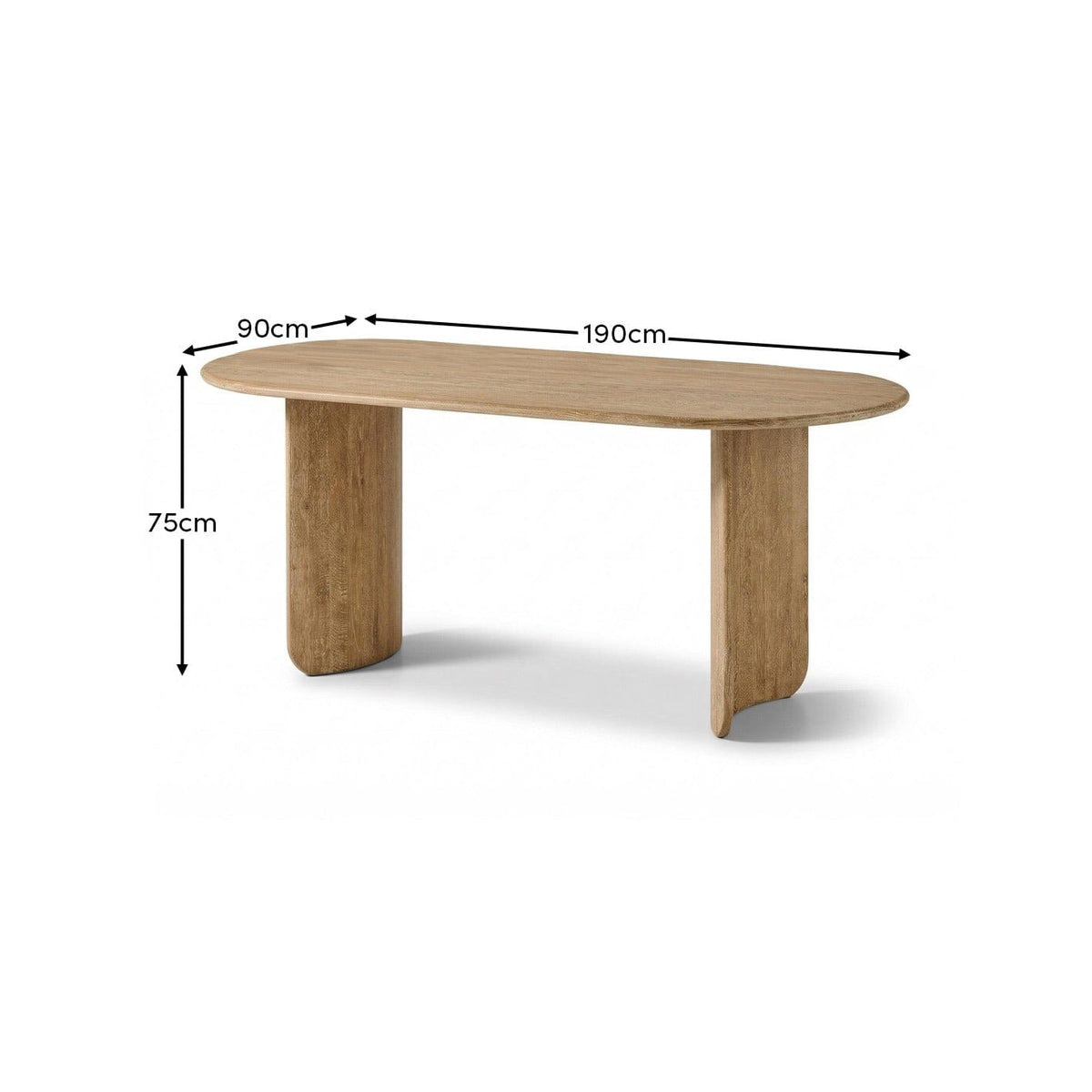 Imogen Chalked Mango Wood Rectangular Dining Table - 190cm - Laura James