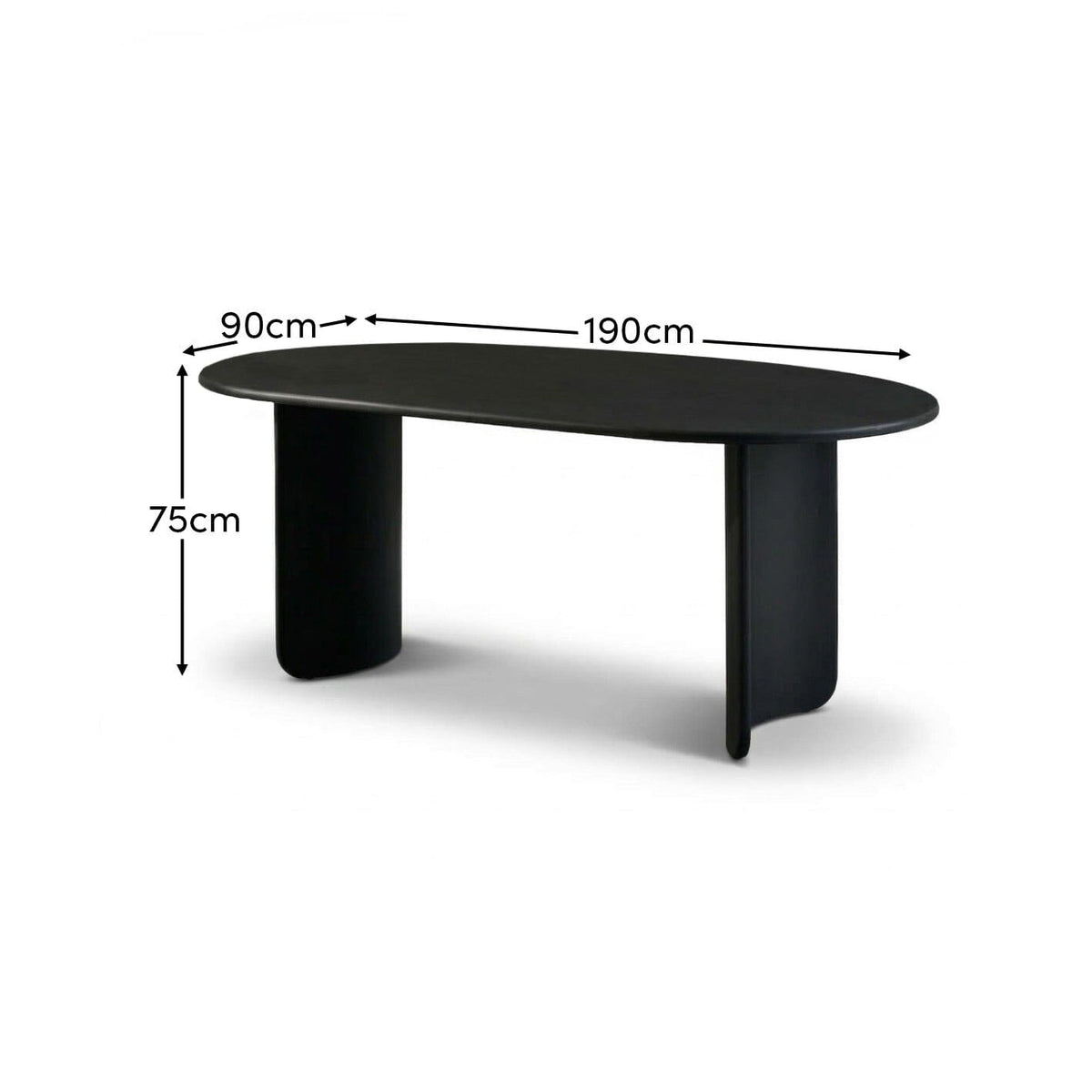Imogen Jet Black Mango Wood Rectangular Dining Table - 190cm - Laura James