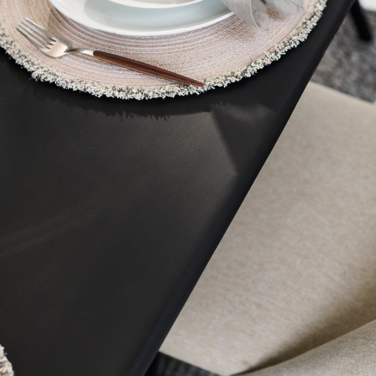 Imogen Jet Black Mango Wood Rectangular Dining Table - 190cm - Laura James
