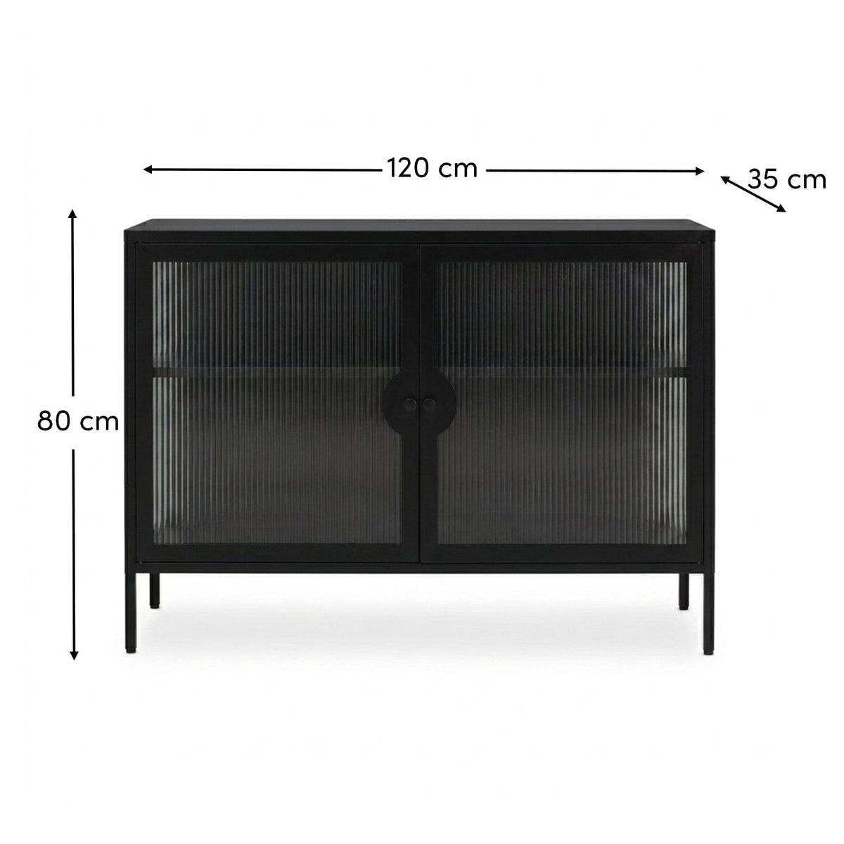 Indiana Black Metal 2 Door Sideboard - 120cm - Laura James