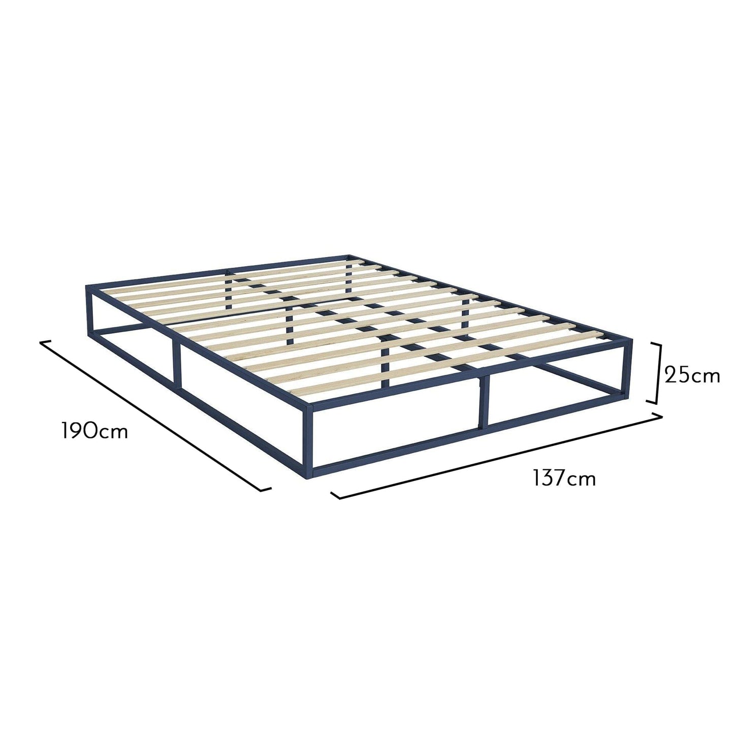 Indy Double Platform Bed - Blue Metal - Laura James