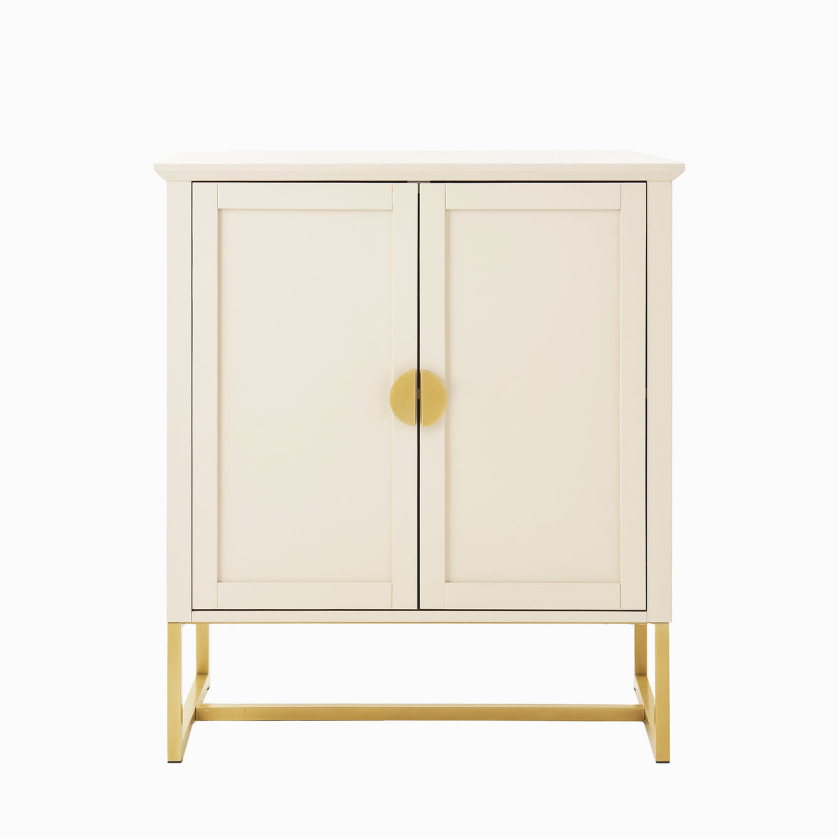 Ines 2 Door Sideboard - Taupe & Gold legs - Laura James