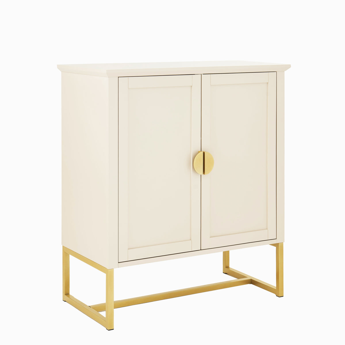 Ines 2 Door Sideboard - Taupe & Gold legs - Laura James