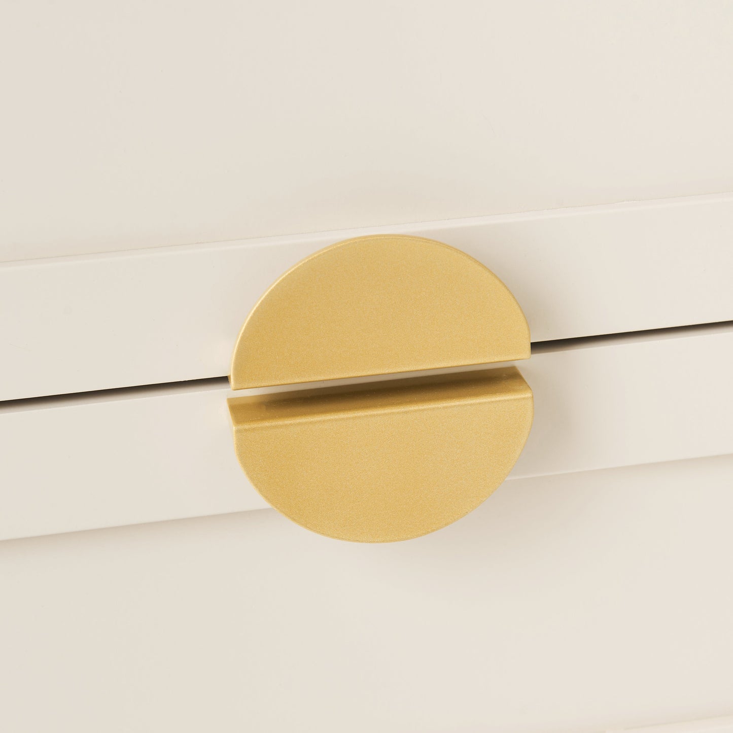 Ines Taupe Bedside Table - Gold Legs - Laura James