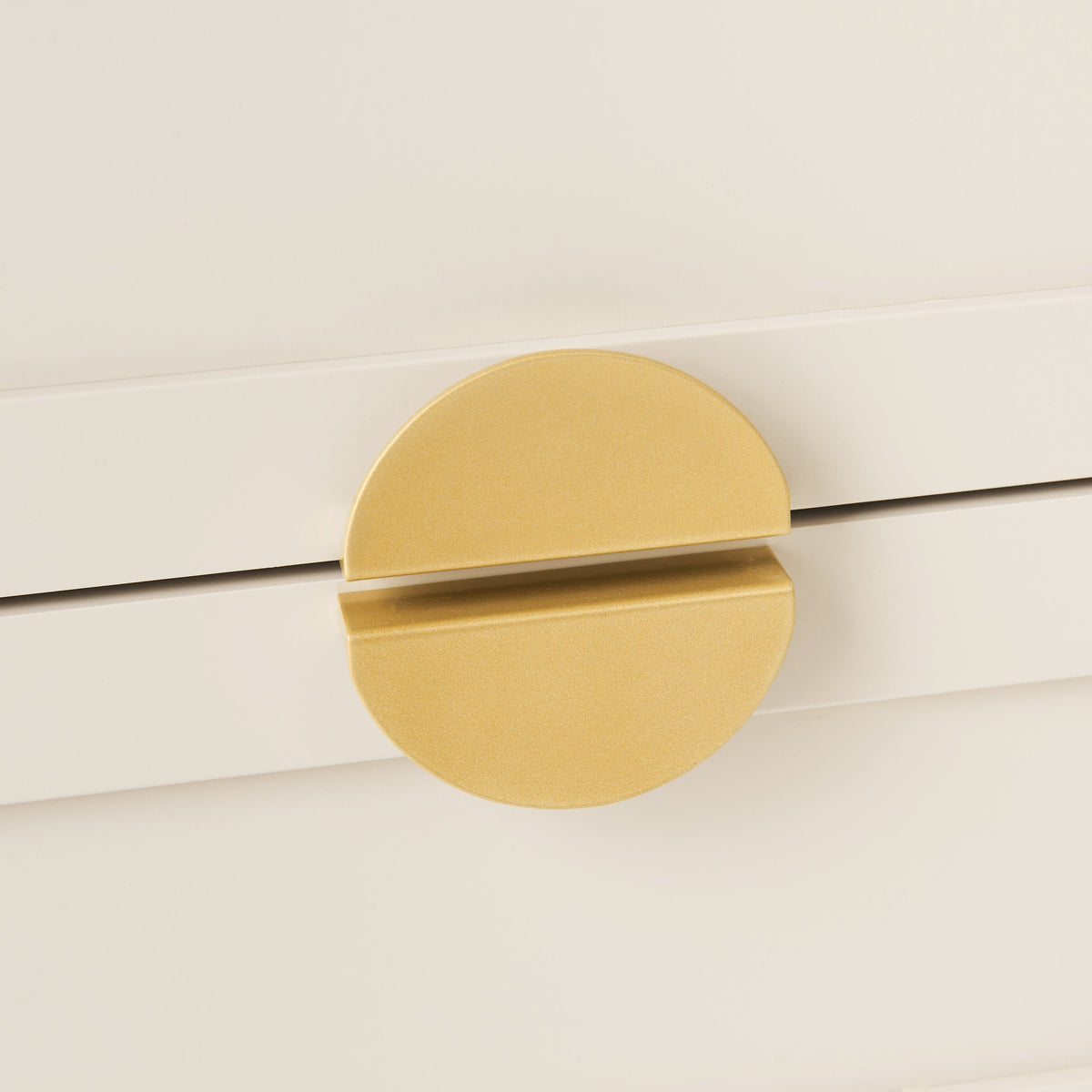 Ines Taupe Bedside Table - Gold Legs - Laura James