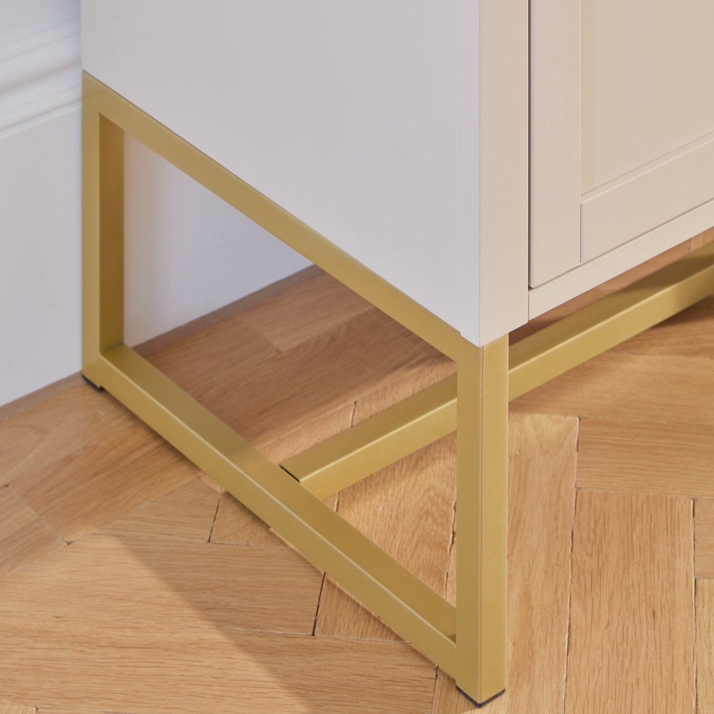 Ines 4 Door Sideboard - Taupe & Gold - Laura James