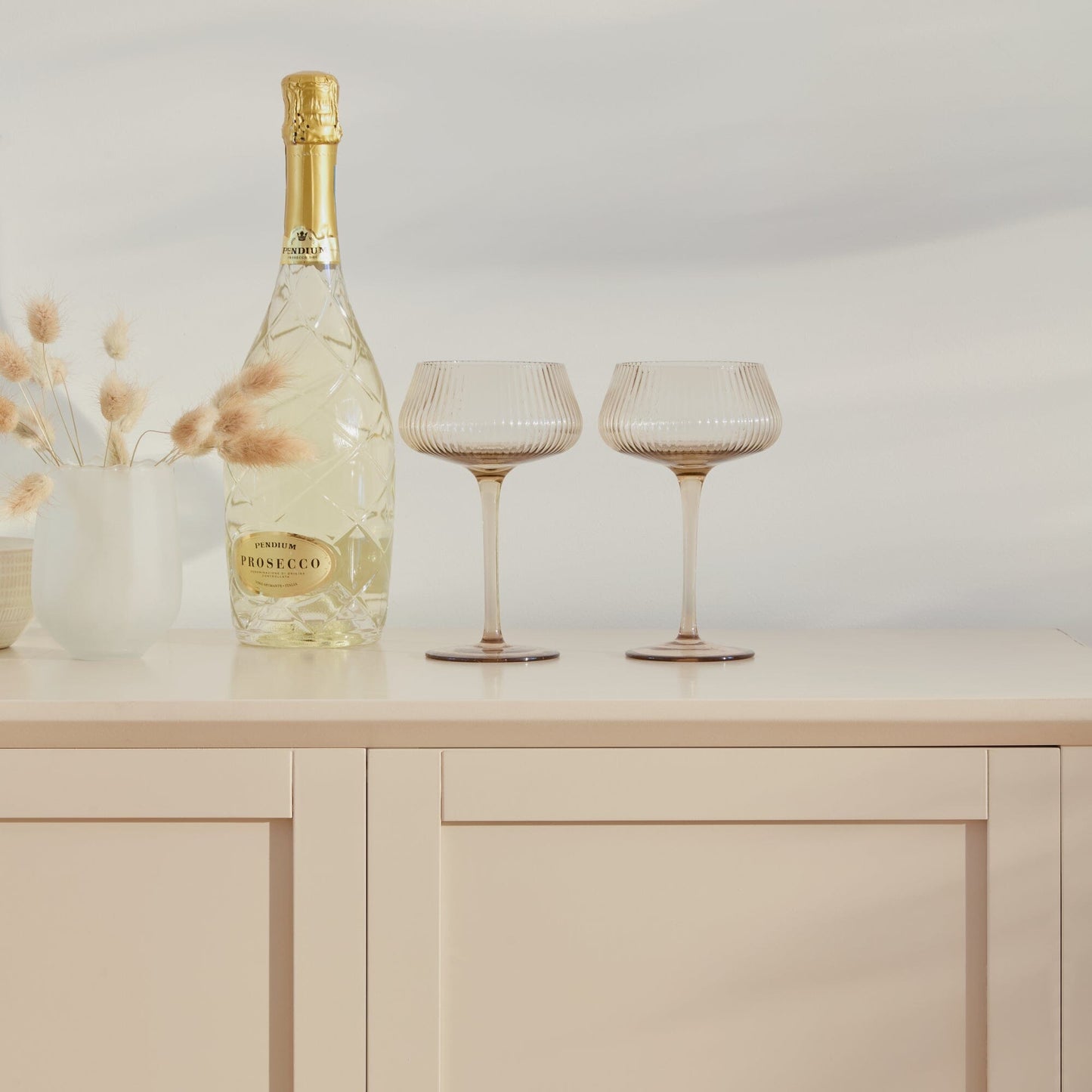 Ines 4 Door Sideboard - Taupe & Gold - Laura James