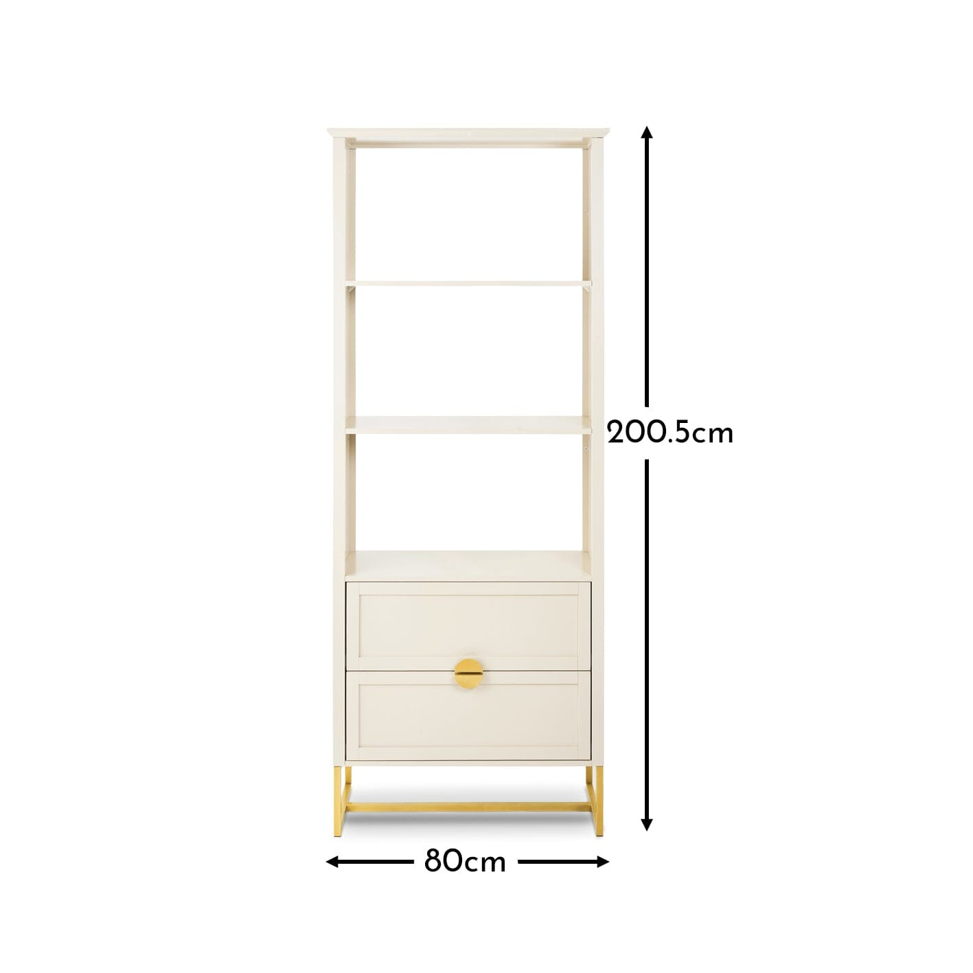 Ines Taupe and Gold Tall Bookcase - Laura James