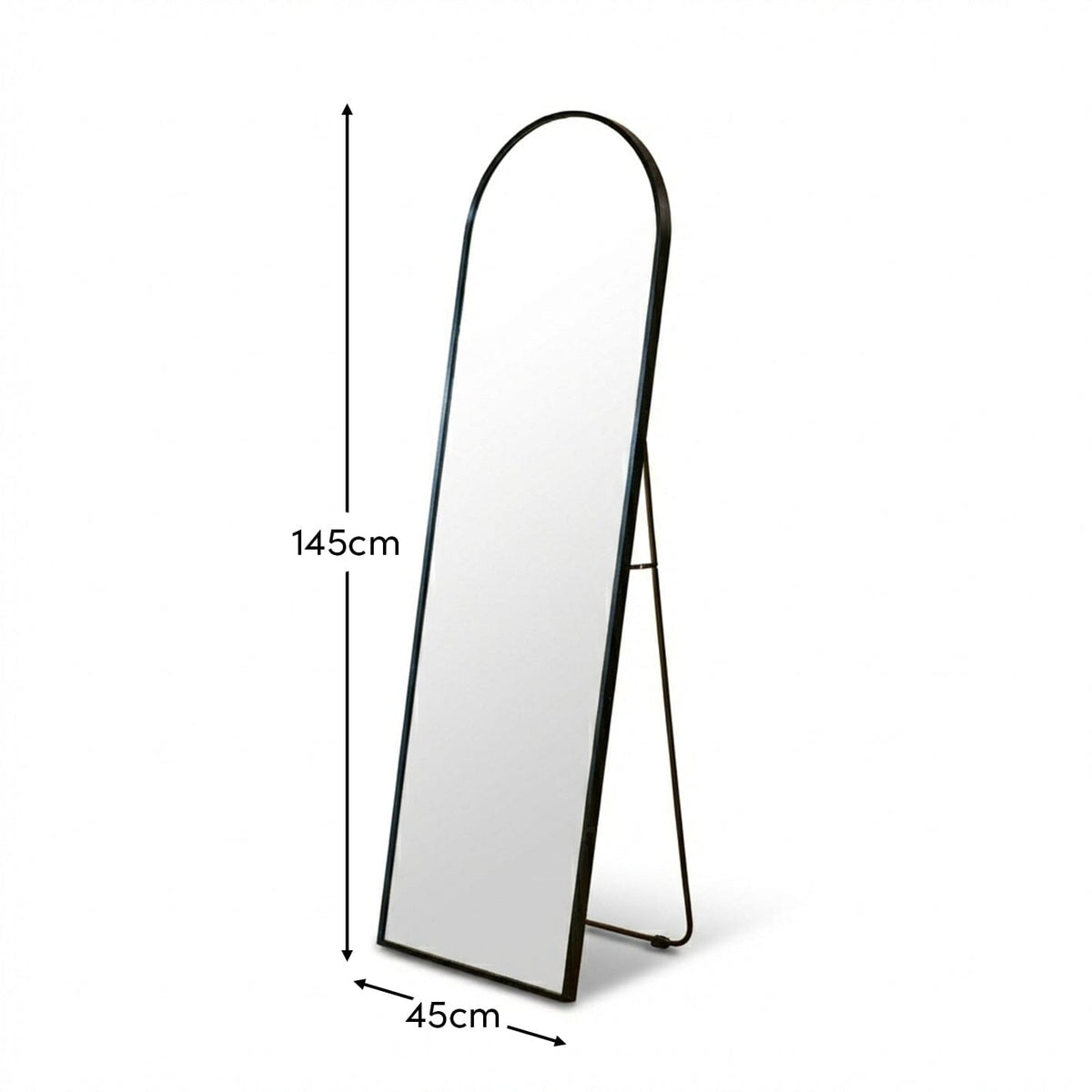 Ingham 145x45cm LED Arch Mirror - Black - Laura James