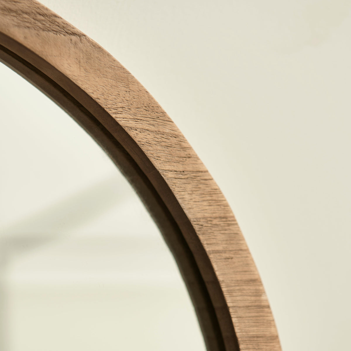 Ingham 140x140 Wooden Arch Mirror - Natural- Laura James