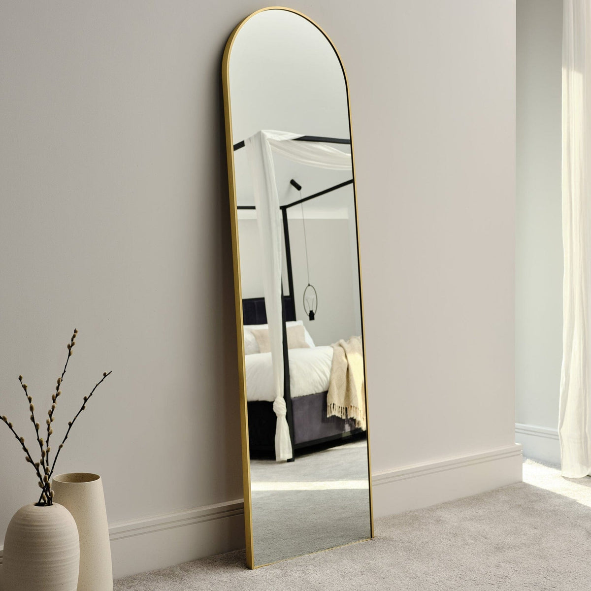 Ingham 170x50cm Full Length Arch Mirror - Gold - Laura James