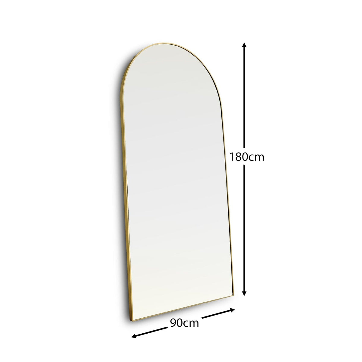 Ingham 180x90cm Full Length Arch Mirror - Gold - Laura James
