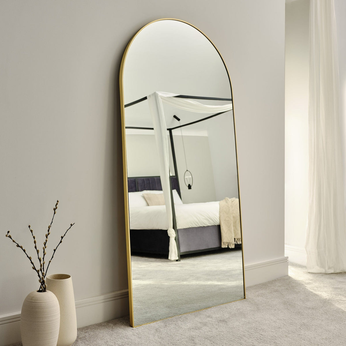 Ingham 180x90cm Full Length Arch Mirror - Gold - Laura James