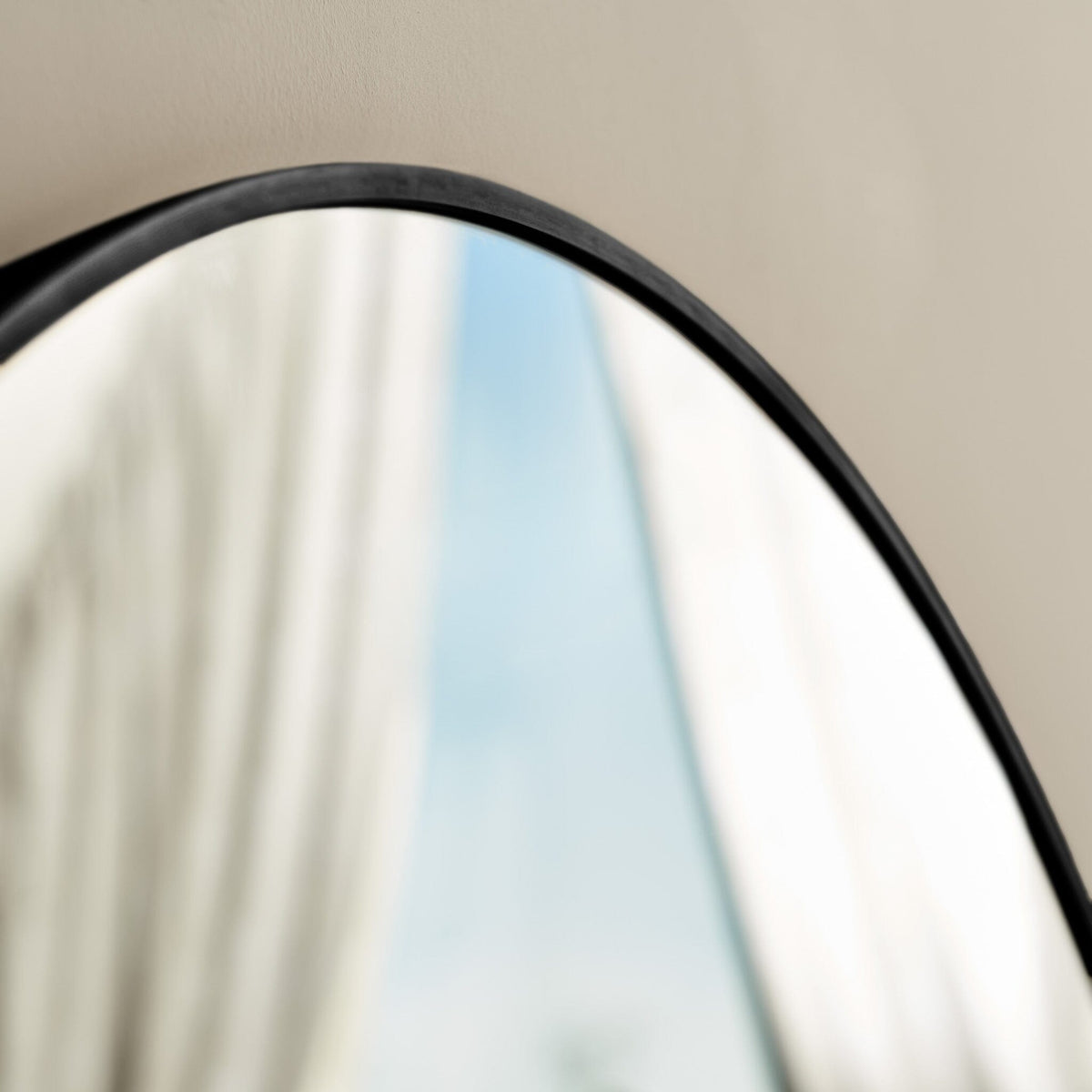 Ingham 180x90cm Metal Arch Floor Mirror - Black - Laura James