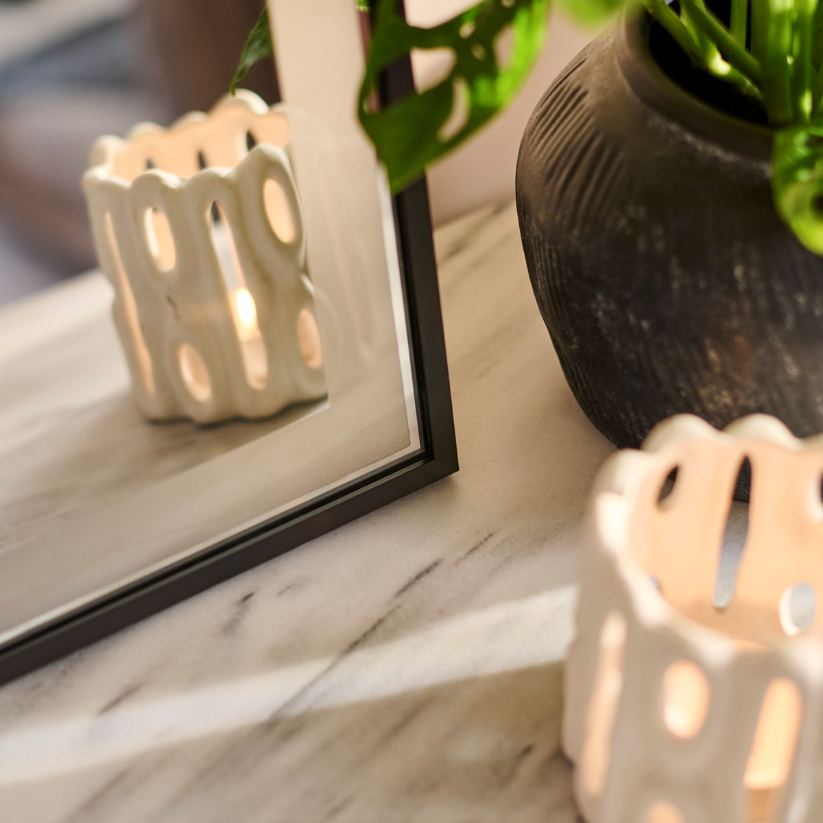 Ingham 65x45cm LED Arch Bathroom Mirror - Black - Laura James