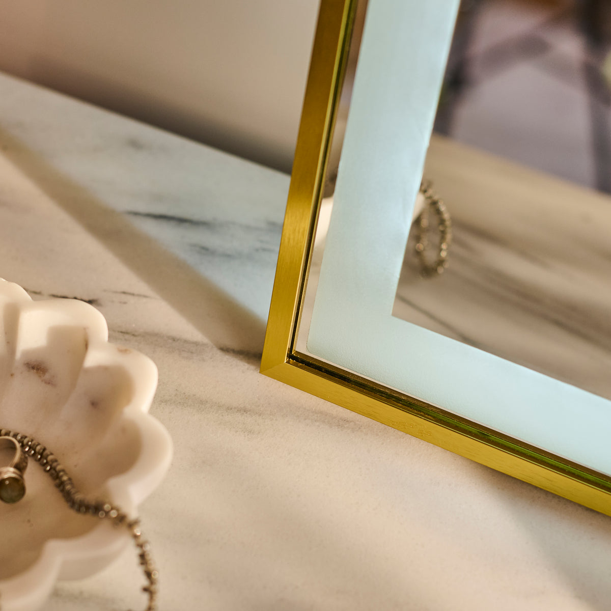Ingham 65x45cm LED Arch Bathroom Mirror - Gold - Laura James
