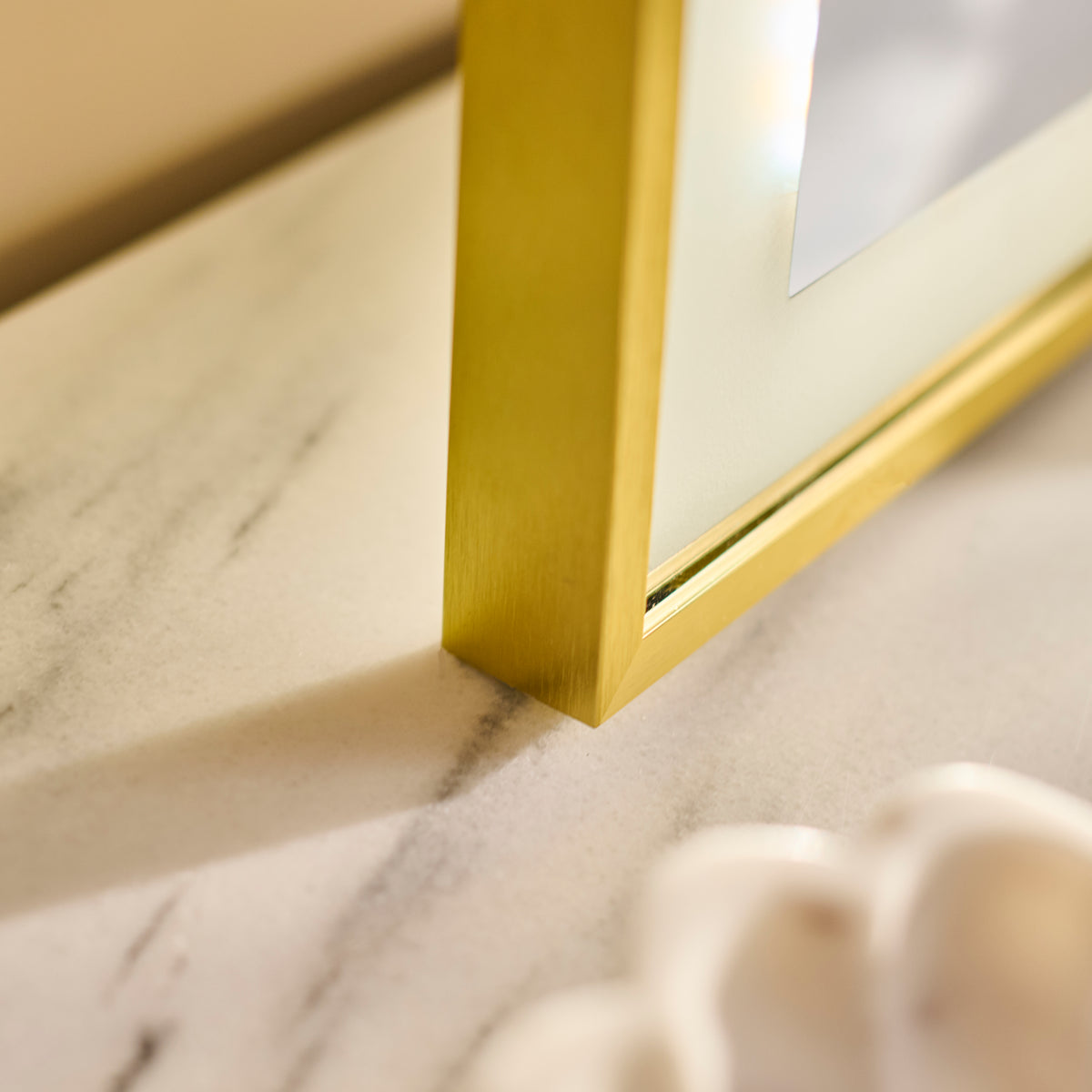 Ingham 65x45cm LED Arch Bathroom Mirror - Gold - Laura James