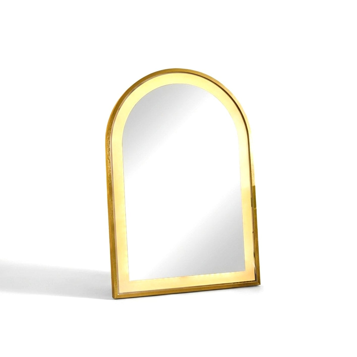Ingham 65x45cm LED Arch Bathroom Mirror - Gold - Laura James