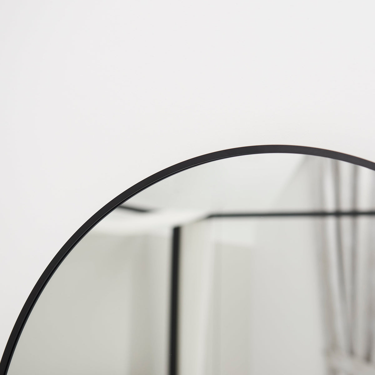 Ingham 70 x 70cm Metal Arch Mirror - Black - Laura James