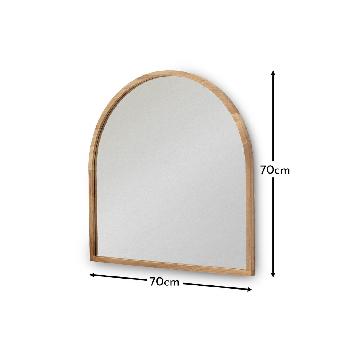 ngham 70x70cm Wooden Arch Mirror - Natural - Laura James