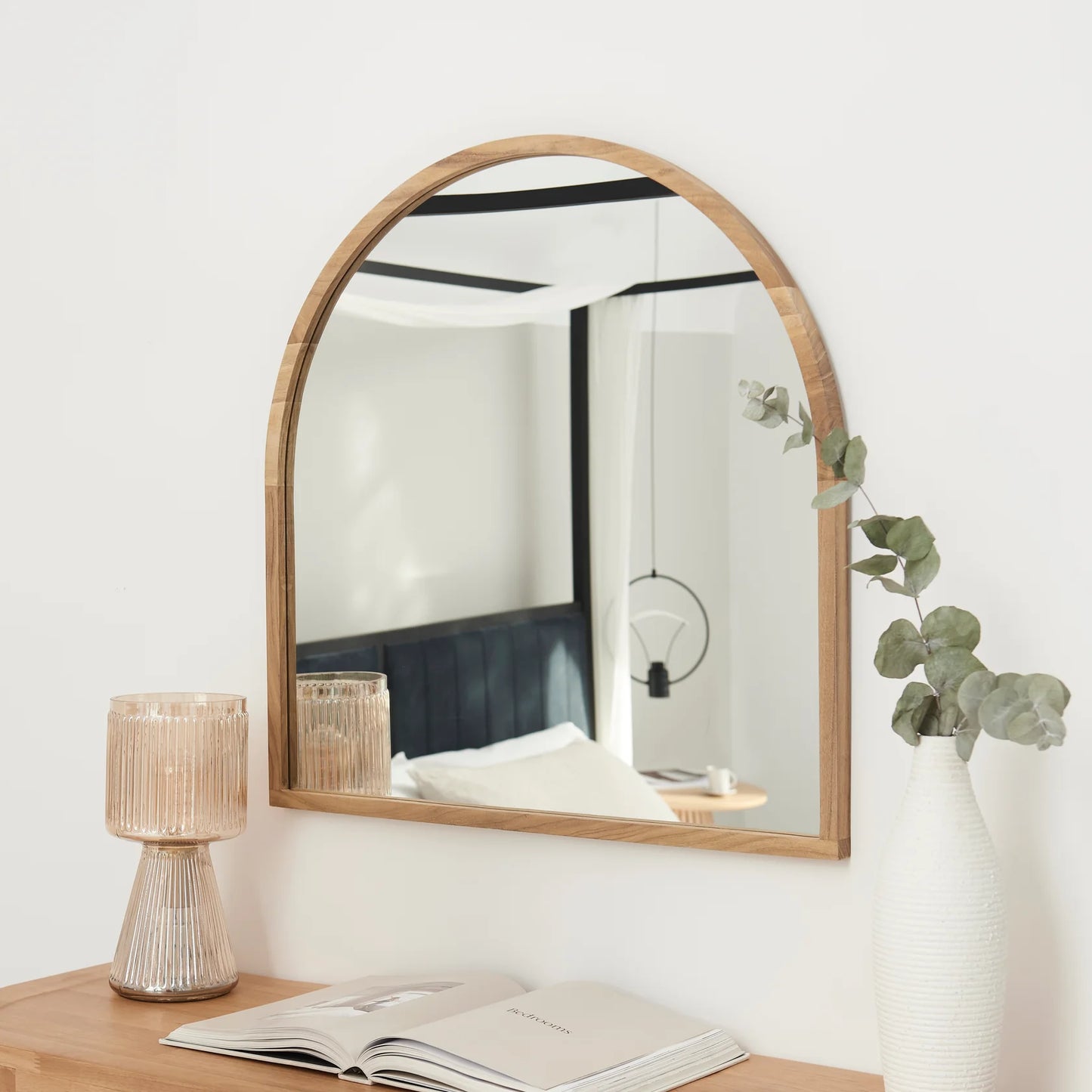 Ingham 70x70cm Wooden Arch Mirror - Natural - Laura James