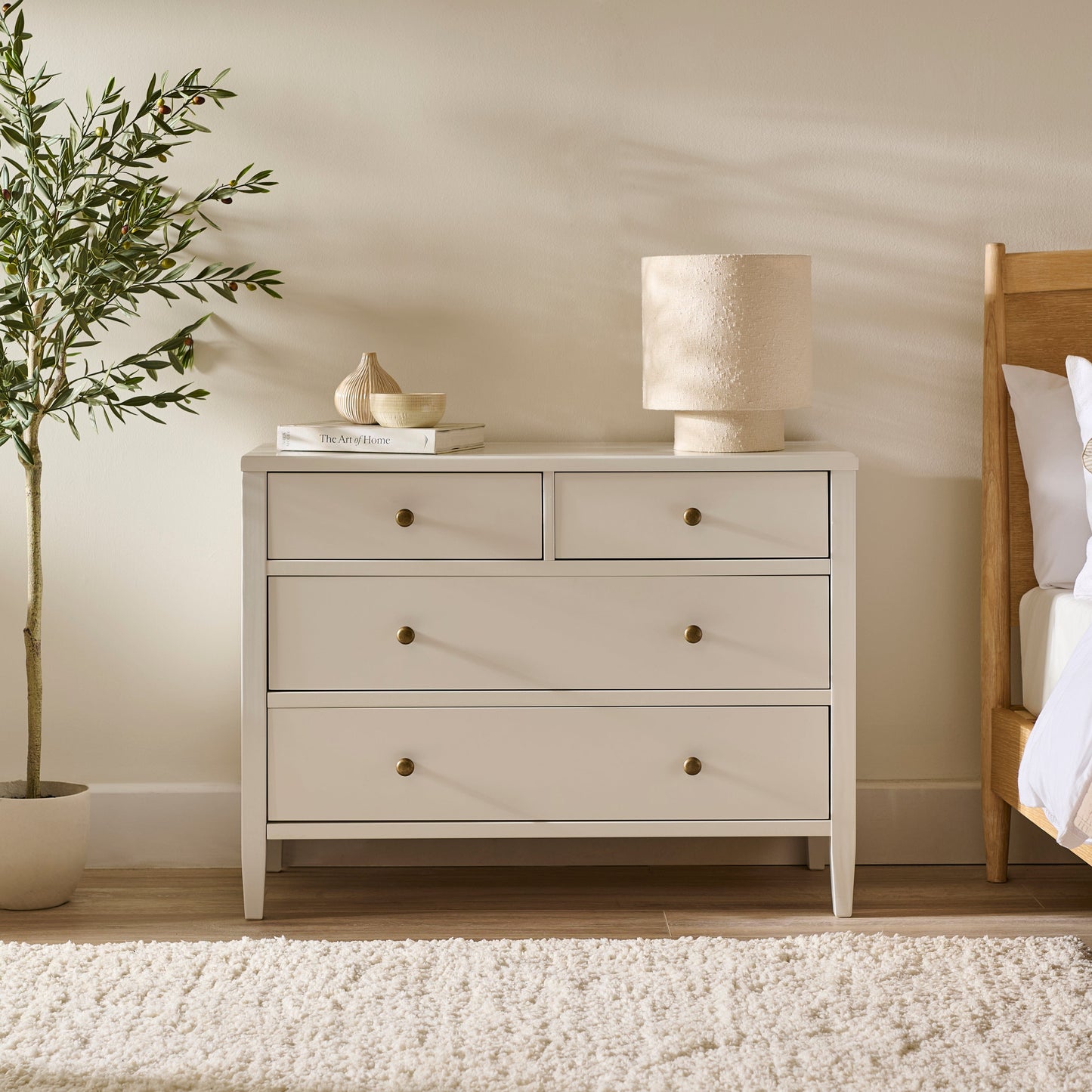 Ivy 4 Drawer Chest of Drawers - Ivory White - Laura James